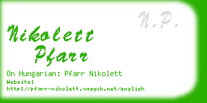 nikolett pfarr business card